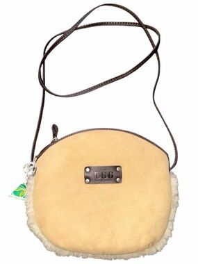 NWT Ugg Suede Shearling Crossbody Bag